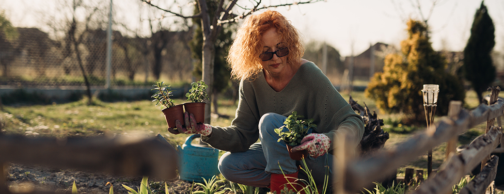 Image of woman gardening